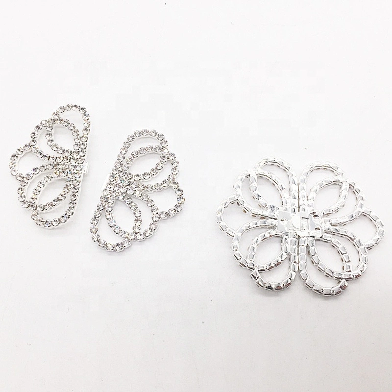 Crystal clear rhinestone metal slider belts pair buckle for wedding decors