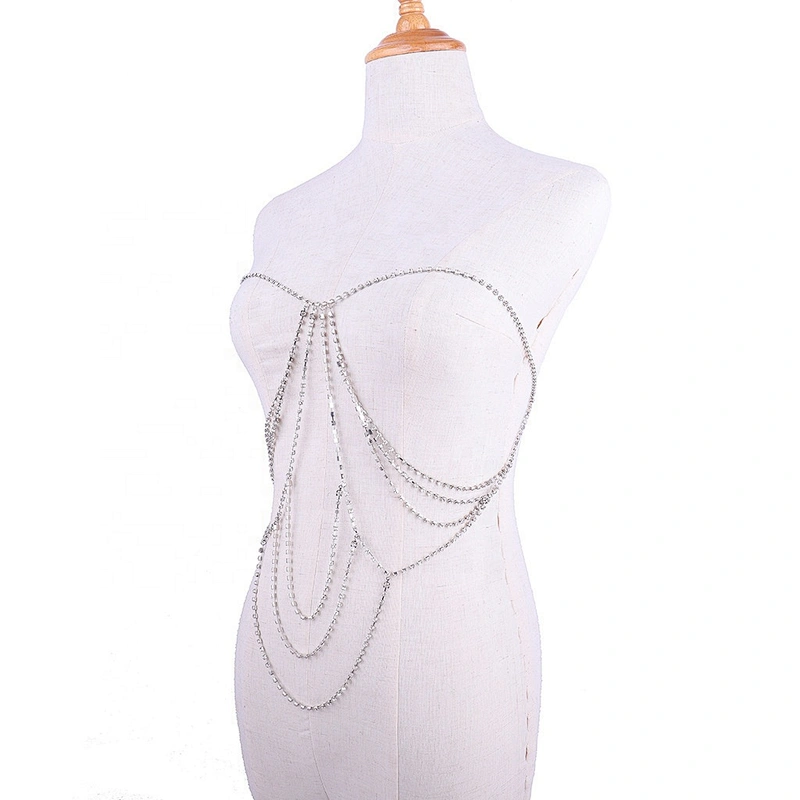 Hot Selling Rhinestone Jewelry Diamond Swimwear Accessories Rhinestone Claw Chain Body Bikini Clothing Chain