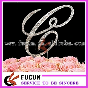 wholesale diamond rhinestone monogram cake topper wedding centerpieces