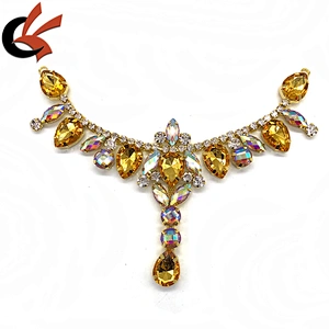 Wholesale Yellow Gold  rhinestone crystal connector for bikini for shoes in bulk