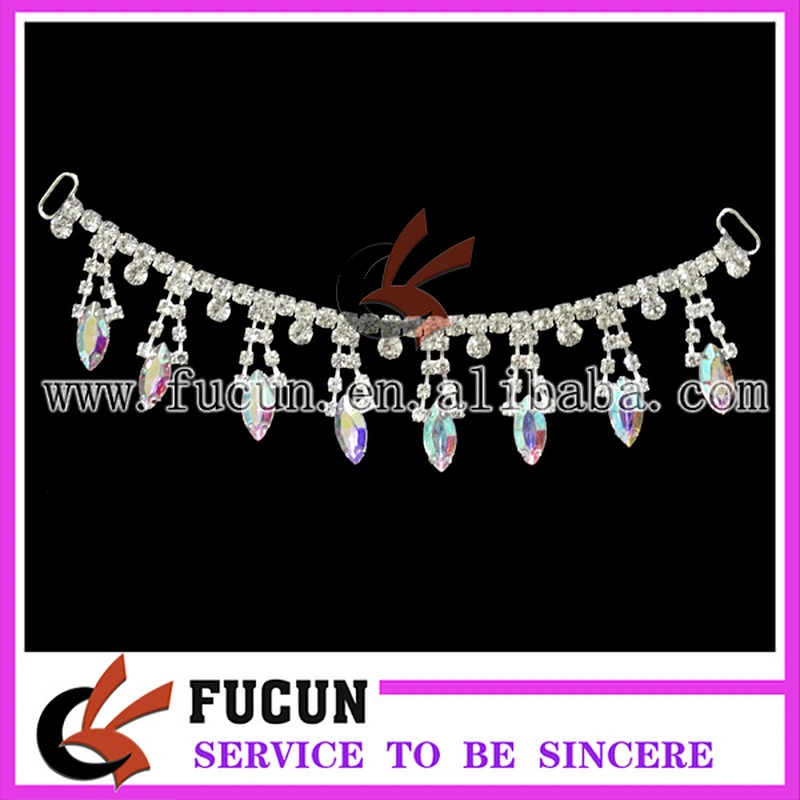fashion drop crystal strass connector bikini with rhinestones