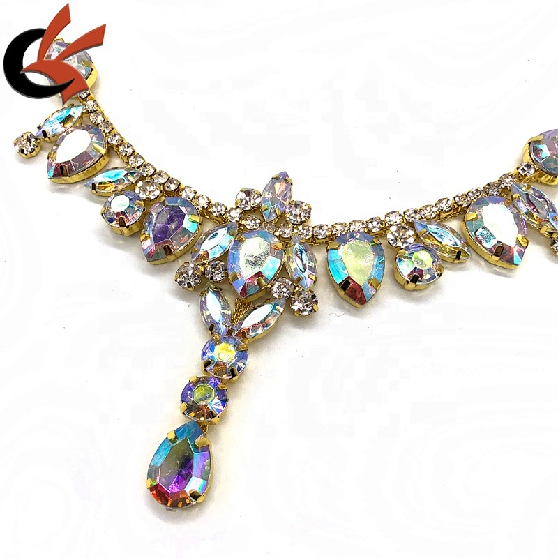 Bridal Carnival Dress Clothing Decoration Clear AB rhinestone metal buckles bikini connectors