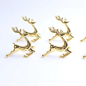 New arrival 2021 copper metal reindeer napkin ring for Christmas Dinning table setting
