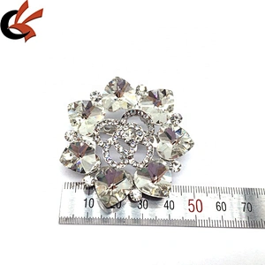 Cheap Top Sell Wholesale Luxury Fashion Glass Crystal Magnet Flower Brooch Pin