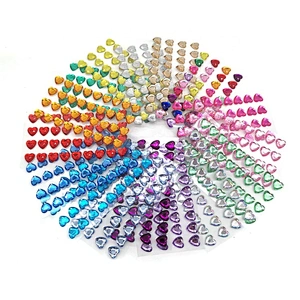 Assort Heart Acrylic rhinestone Self Adhesive Craft Stickers