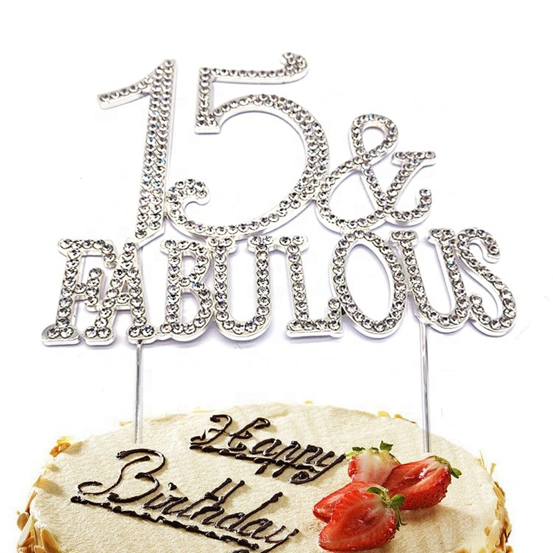 Premium Crystal Rhinestones Gold 15 16 18 40 50 & Fabulous Rhinestone Cake Topper