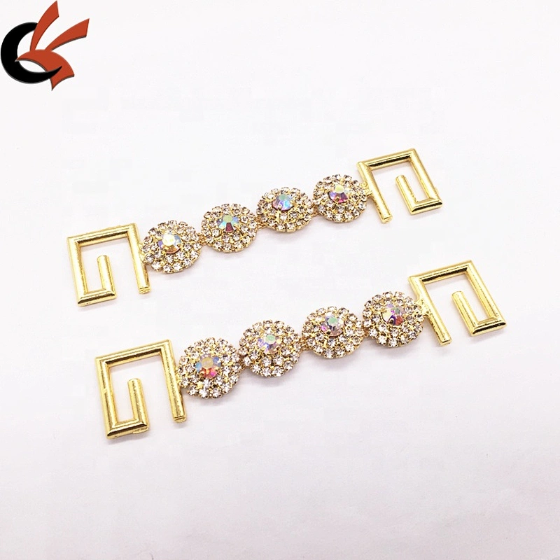 Custom Elegant Hot Sale Wholesale Metal Accessories Top & Hip Crystal AB Rhinestone Bikini Connector