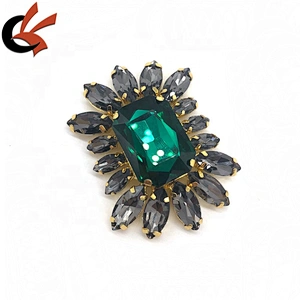 Vintage style Green diamante crystal shoes clips