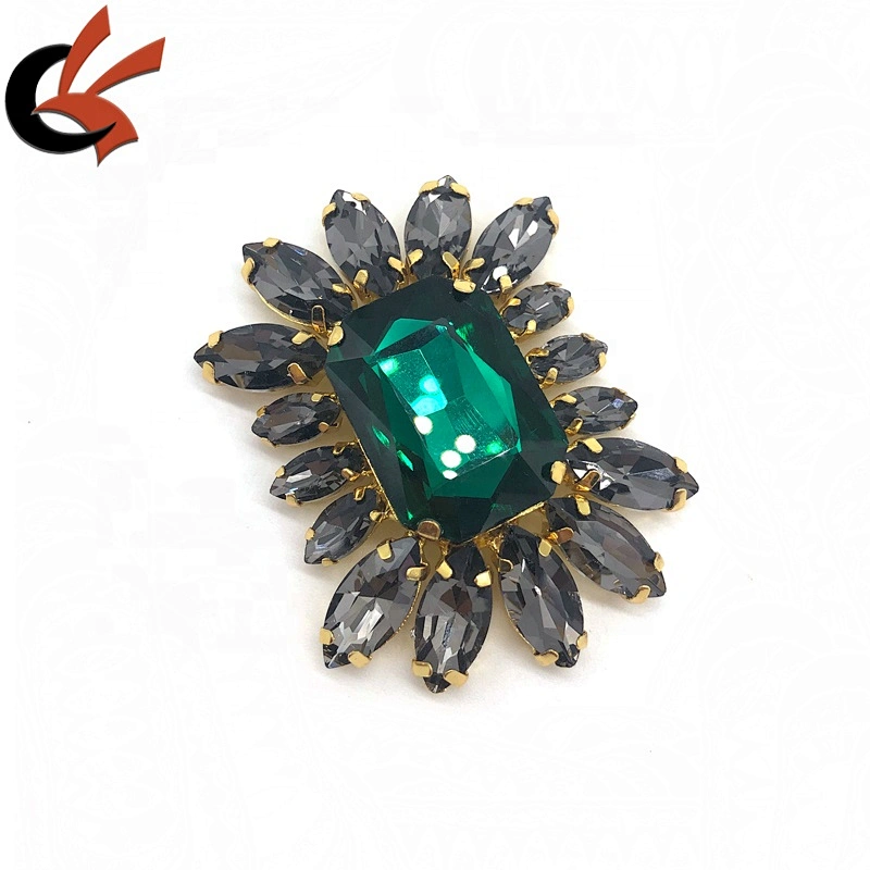 Vintage style Green diamante crystal shoes clips