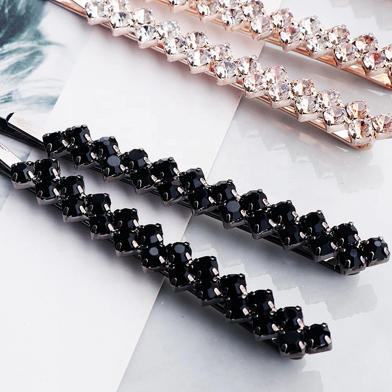Custom Ladies Korean Hair Accessories Elegant Rhinestone Hair Clips