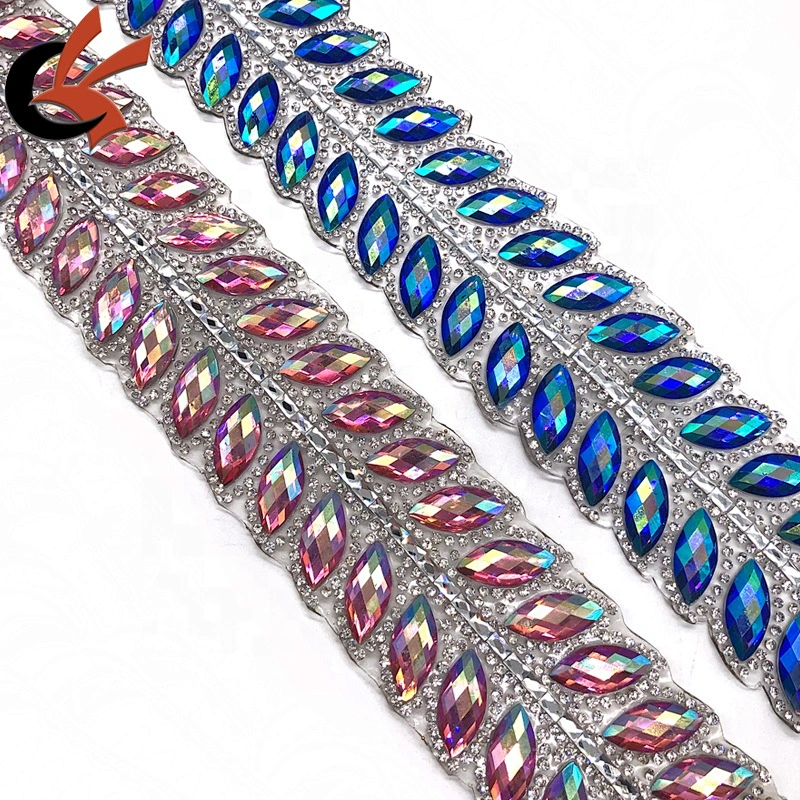 adhesive costume decoration trim rhinestone chain hot fix crystal trim