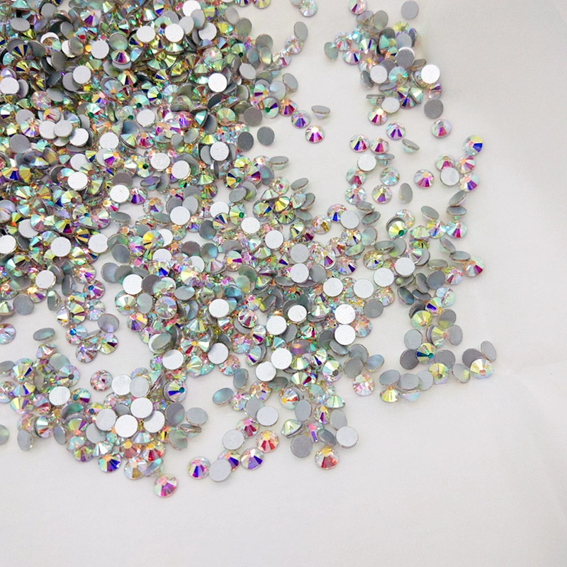 Clear White AB Flat Back Crystals Non Hot Fix Flatback Glass Rhinestone, 1440pcs SS16 Top Quality
