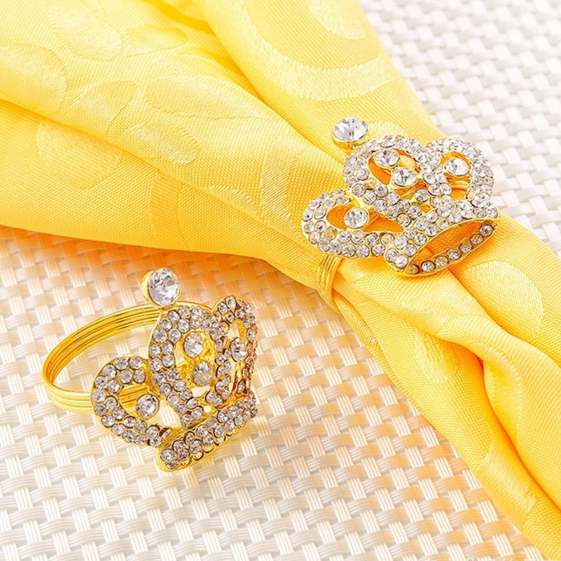 Hot Sale Fashion Rhinestone Crown Shape Napkin Ring For Wedding