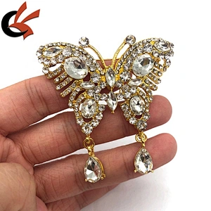 Factory wholesale butterfly crystal rhinestone brooches for wedding decoration