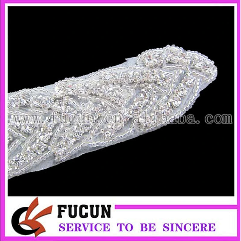 rhinestone and pearl applique trimming