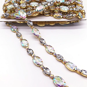 Bulk wholesale Newest gold crystal trimming for apparel
