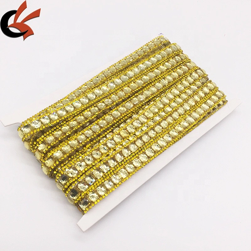 Top quality garment accessories trim types hot fix rhinestone transfer tape trimming
