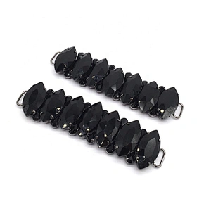 New Making Arrival Black Glass Beads Bikini Connectors Solid Color Bikini Swimwear Ornament Buckle