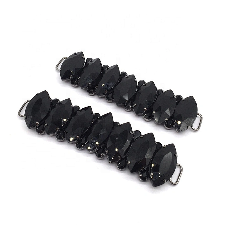 New Making Arrival Black Glass Beads Bikini Connectors Solid Color Bikini Swimwear Ornament Buckle