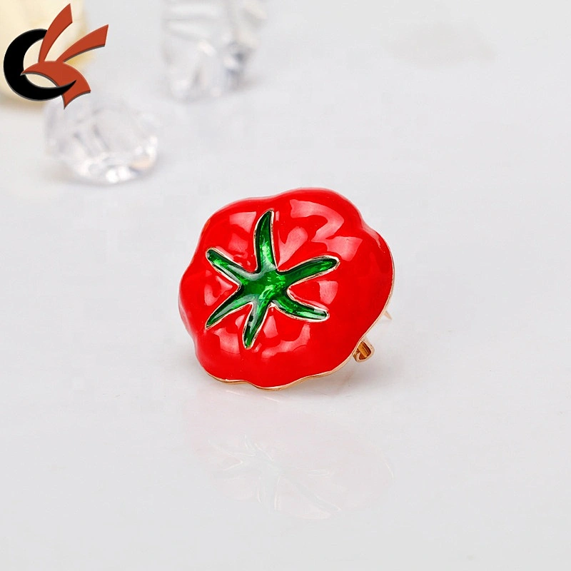 Wholesale Halloween Enamel Cartoon Tomato Fruit Festival Brooch Pins