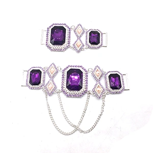 Custom New Purple Design Crystal Rhinestone Shoes Belt Bikini Connector For Swimming Wear Bikini Suite