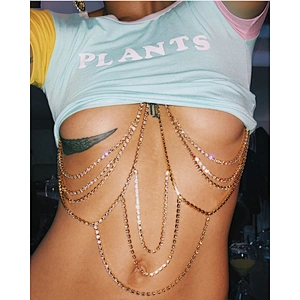 Hot Selling Rhinestone Jewelry Diamond Swimwear Accessories Rhinestone Claw Chain Body Bikini Clothing Chain