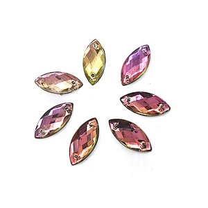 In Stock Flatback embellishments Sew on Gradient Jewelry acrylic stone  for Garment decoration