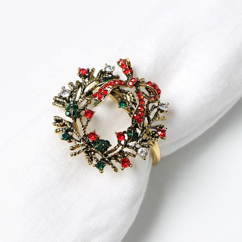 Gem Wreath Sparkling Rhinestone Christmas Jeweled Holiday Napkin Ring