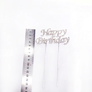 Bling Cake Topper Happy Birthday crystal Topper Birthday Party Cake Decoration