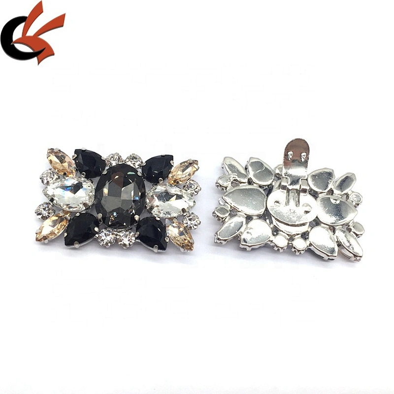 Making rhinestone crystal metal shoe buckle upper shoe clips for women high-heel shoes