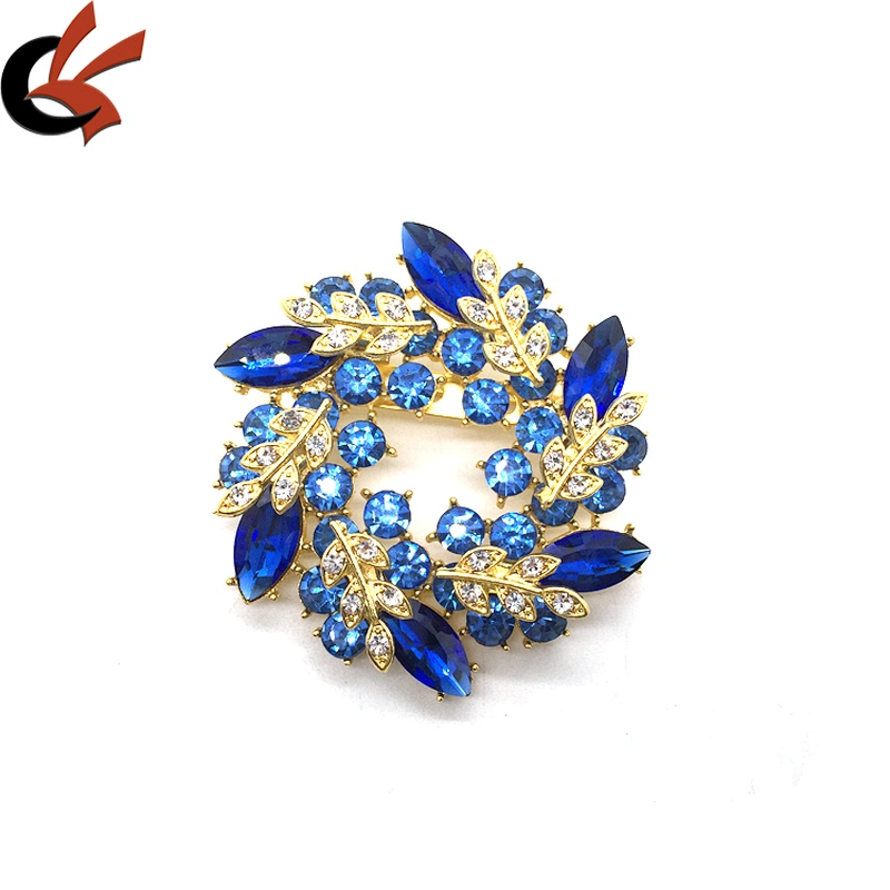 Factory Handmade Cheap Broach Pin Fashion Pin Badge Garland Stained Glass Crystal Brooch