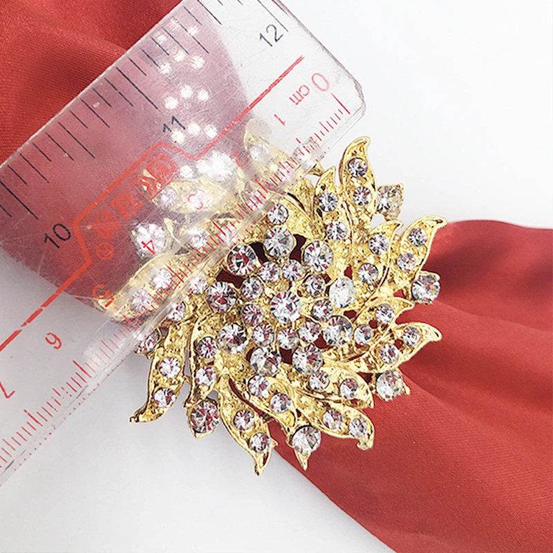 Sparkly gold plated Crystal  Napkin Holder Wedding Rhinestone Napkin Ring