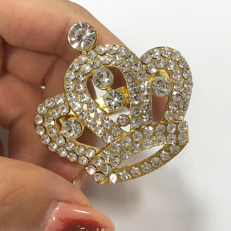 Latest style Crown shaped metal napkin ring with crystal for napkin decoration