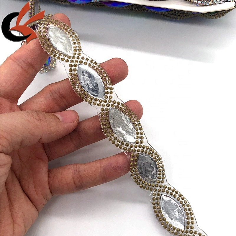 Sparkling Red AB eyes shape resin rhinestone heat transfer trimming iron on tape