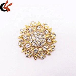 Flower Lapel Pin Alloy Metal Colored Rhinestone Brooches Women Girl Crystal Brooch In Bluk