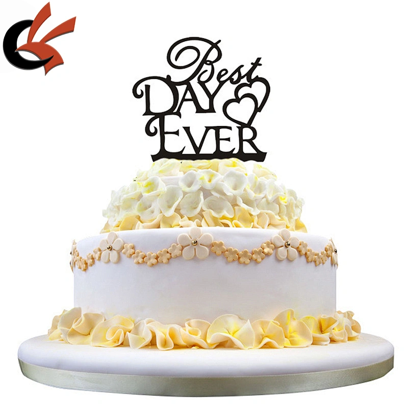 Best Day Ever Wedding Acrylic Cake Topper
