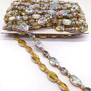 Bulk wholesale Newest gold crystal trimming for apparel