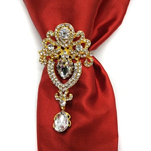 Napkin ring Manufacturer Gold Metal Crystal butterfly Rhinestone Napkin Ring