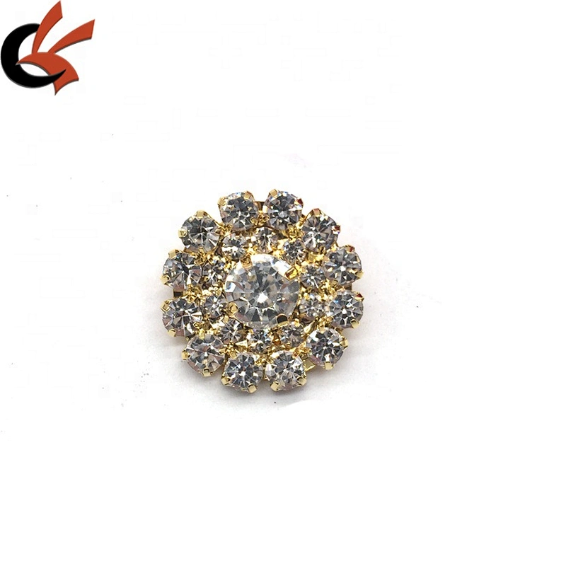 hot sell fashion clear crystal rhinestone buttons clothing accessories collar buttons for sewing on dress