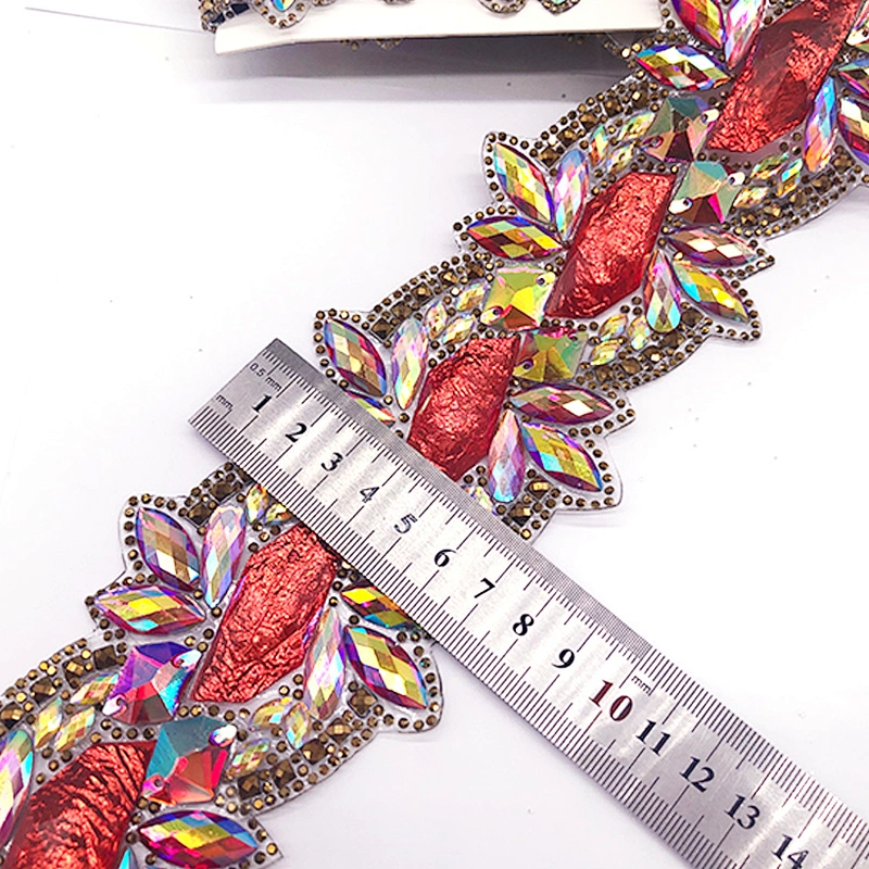 World Carnival costume decoration manufacturer red ab  rhinestone  trim
