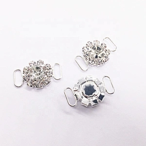 wholesale custom crystal connector accessories diamond flower rhinestone centre bikini connector