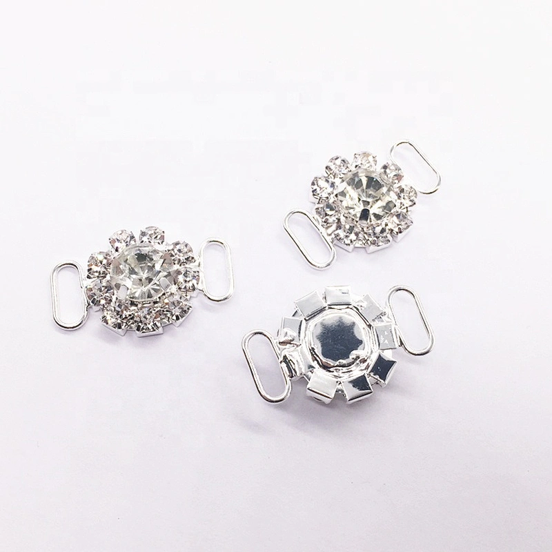 wholesale custom crystal connector accessories diamond flower rhinestone centre bikini connector
