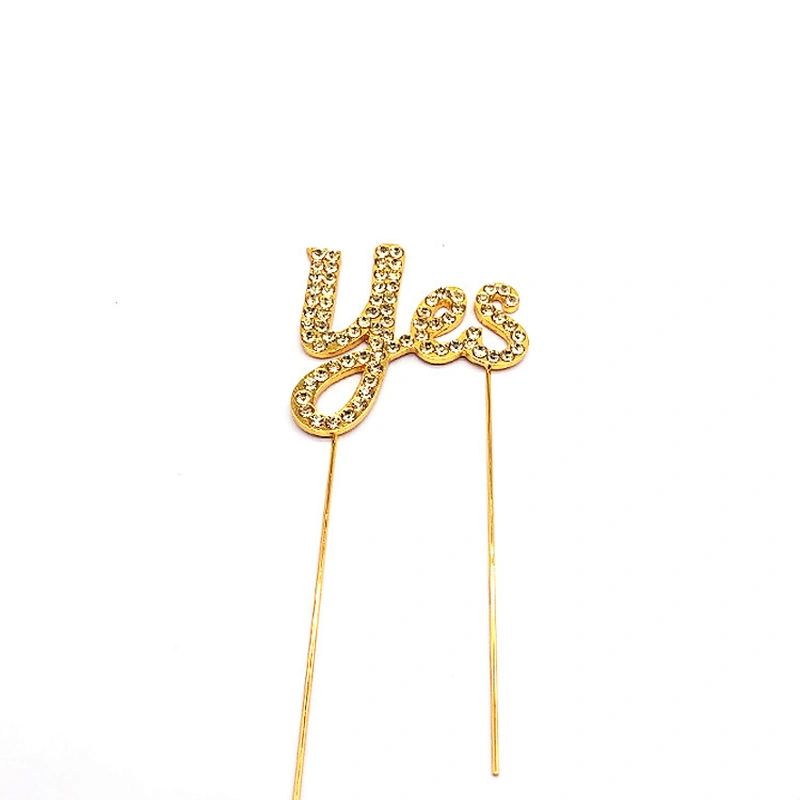 Custom wholesale monogram design crystal cake topper