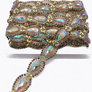 Wholesale Iron On Glitter AB Resin Rhinestone Appliques Trimming