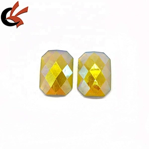 Fashion  yellow AB rectangle sew on resin rhinestone for Carnival decoration
