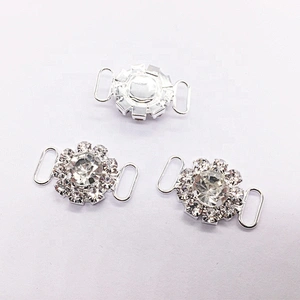 wholesale custom crystal connector accessories diamond flower rhinestone centre bikini connector