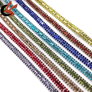 wholesale 8mm various colors hotfix iron on rhinestone ribbon tape trims