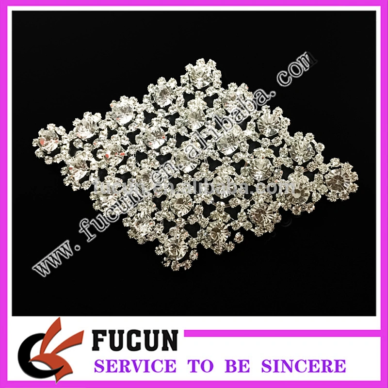 flat back sew on garment crystal rhinestone large brooch applique for women dresses