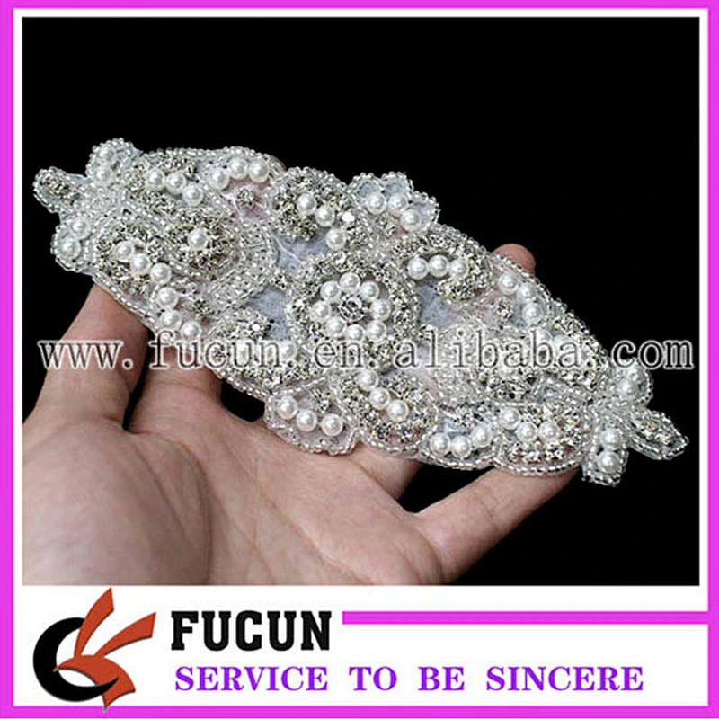Wholesale rhinestone Applique For Wedding Dress By Handmade