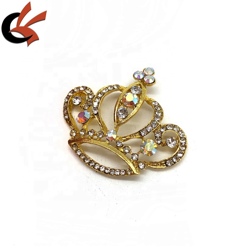 wholesale Wedding Bridal Crown Brooch Rhinestone Gold Plated Pin Brooch